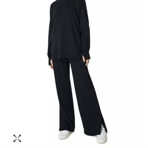 Sweaty Betty After Class Black Wide-Leg Pants Size S